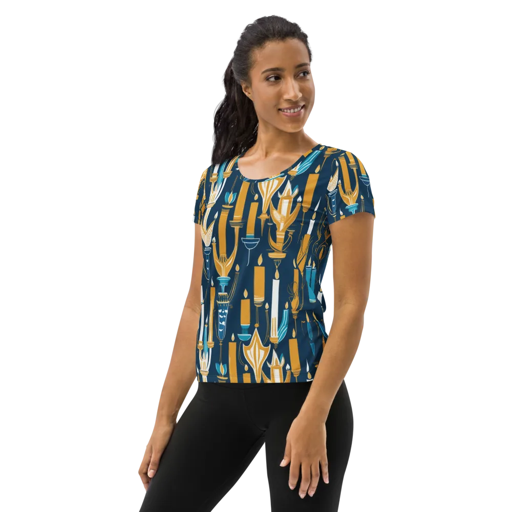 Candlelight Court on Women's Athletic T-Shirt — Left