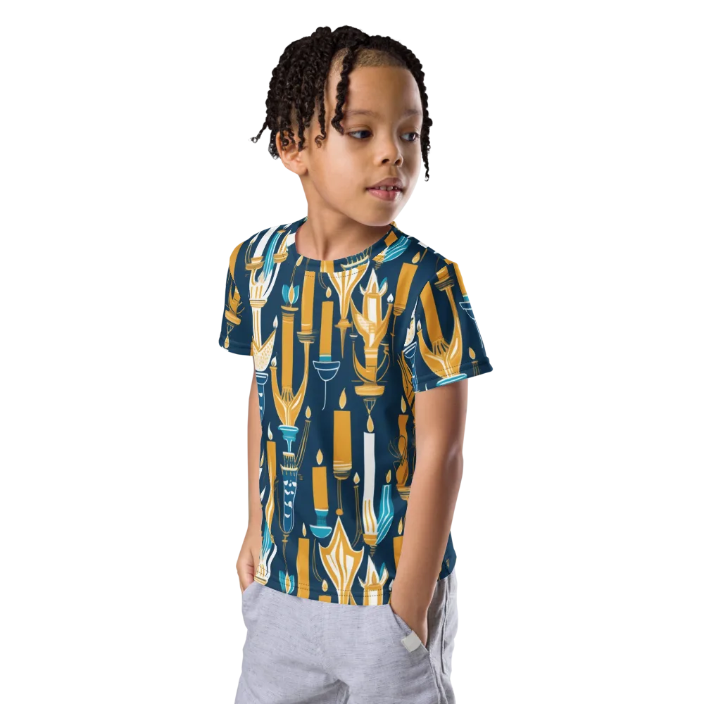 Candlelight Court on Kids Crew Neck T-Shirt — Left Front