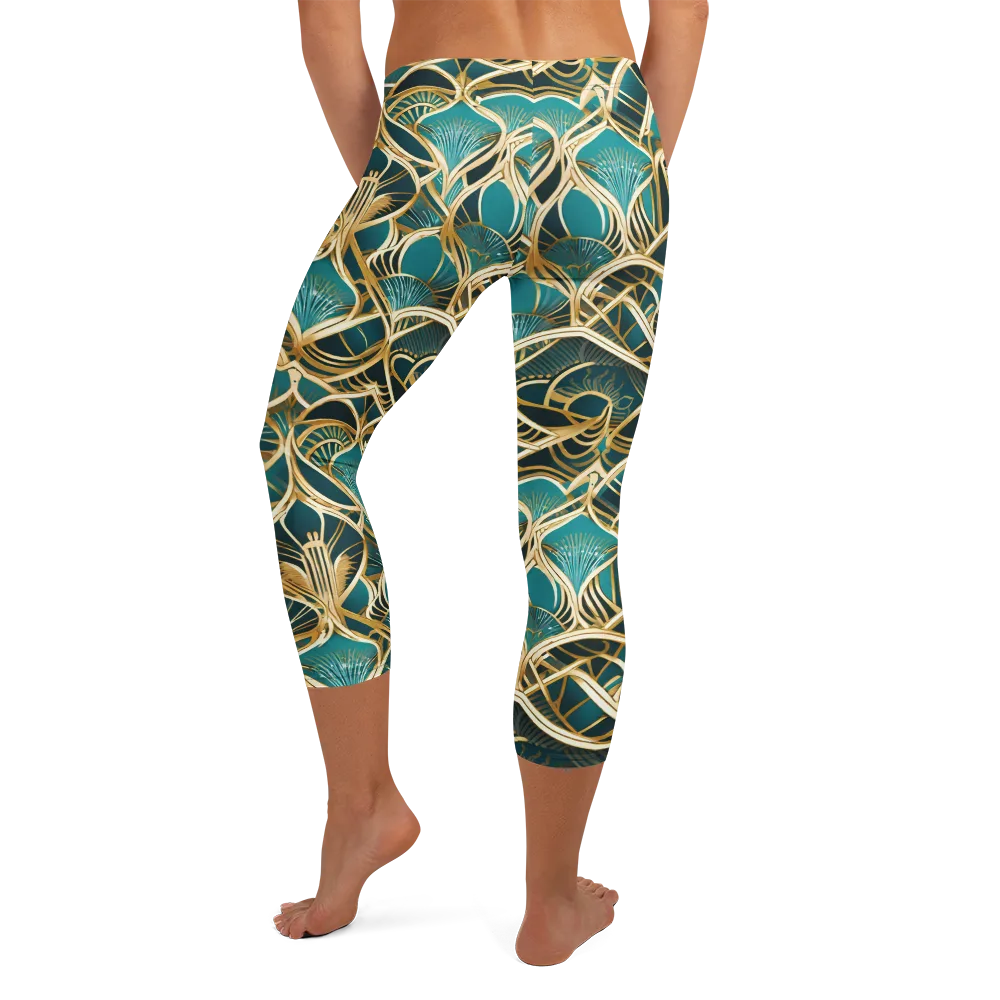 Gilded Botanicals on Capri Leggings — Back