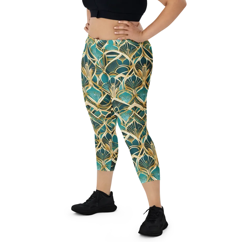 Gilded Botanicals on Capri Leggings — Front