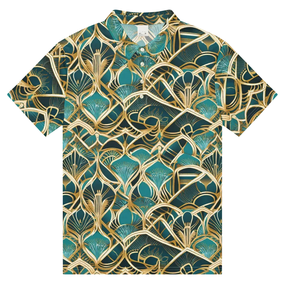 Gilded Botanicals on Men's Slim Fit Polo Shirt — Front