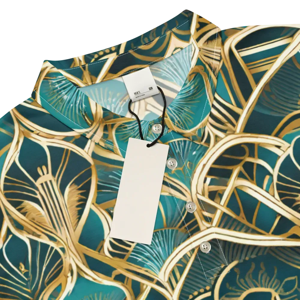 Gilded Botanicals on Men's Slim Fit Polo Shirt — Product details
