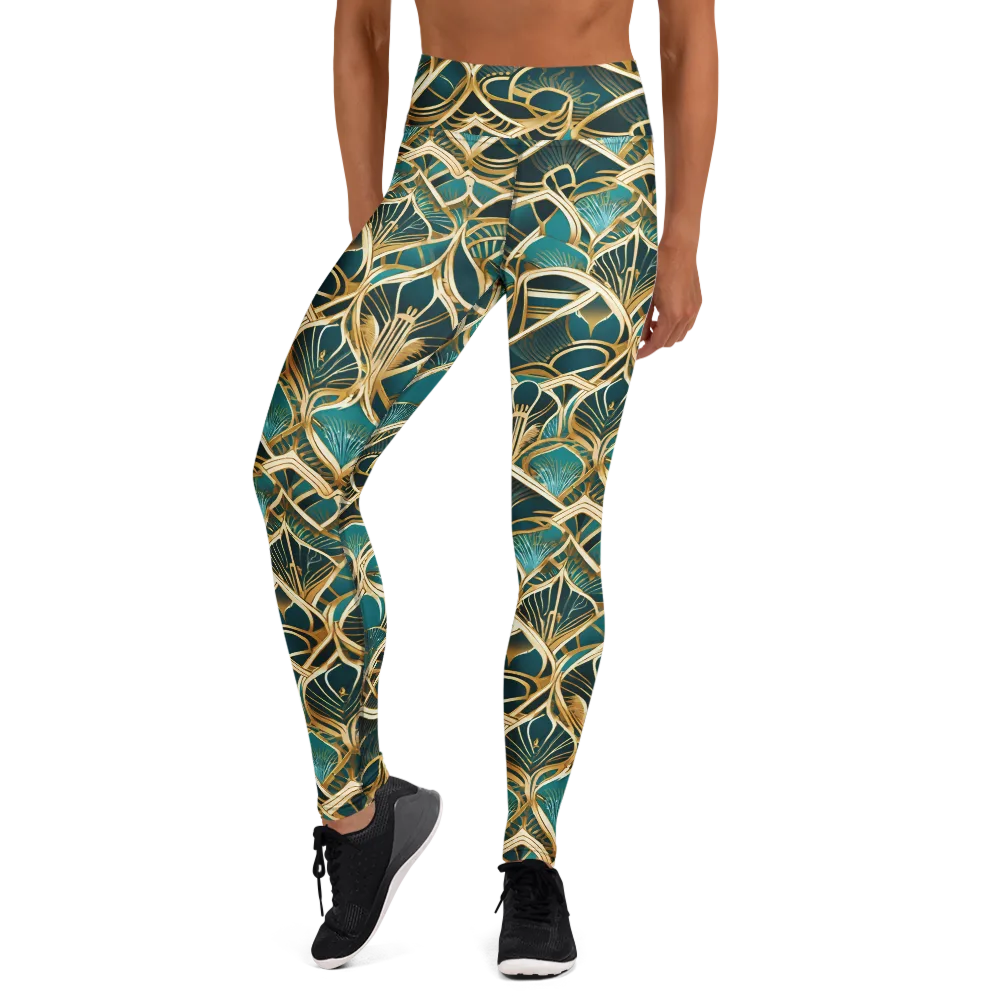 Gilded Botanicals on Yoga Leggings — Front