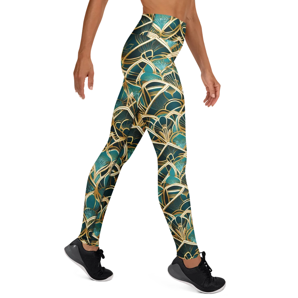 Gilded Botanicals on Yoga Leggings — Right