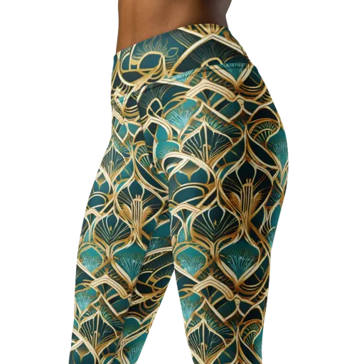 Gilded Botanicals on a Yoga Leggings