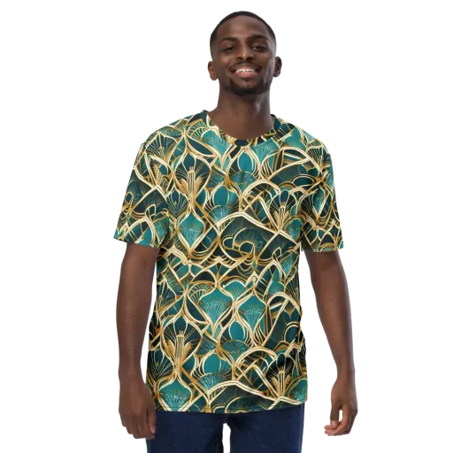 Gilded Botanicals on a Men's Crew Neck T-Shirt