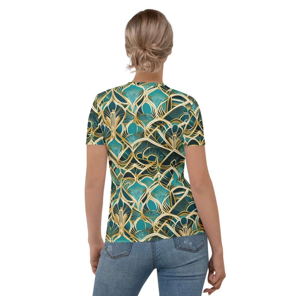 Gilded Botanicals on Women's Crew Neck T-Shirt — Back