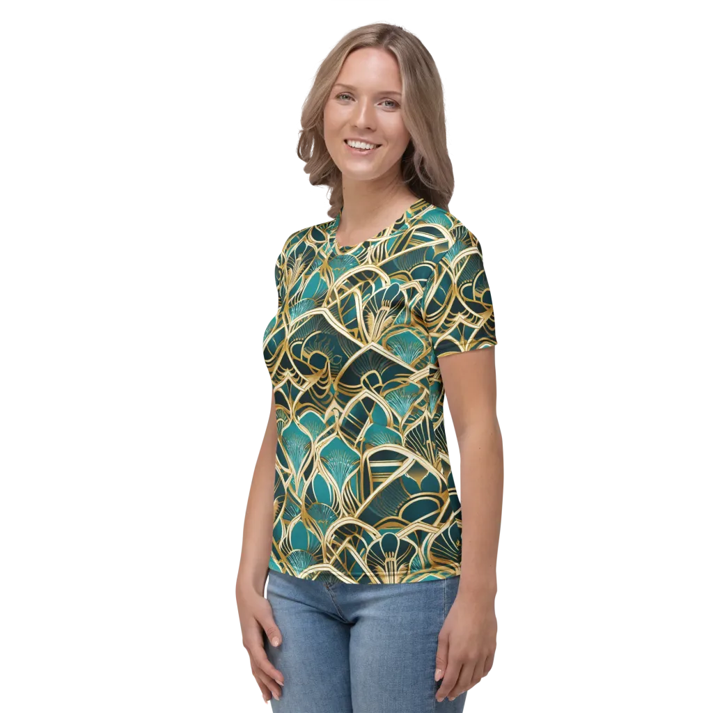 Gilded Botanicals on Women's Crew Neck T-Shirt — Left
