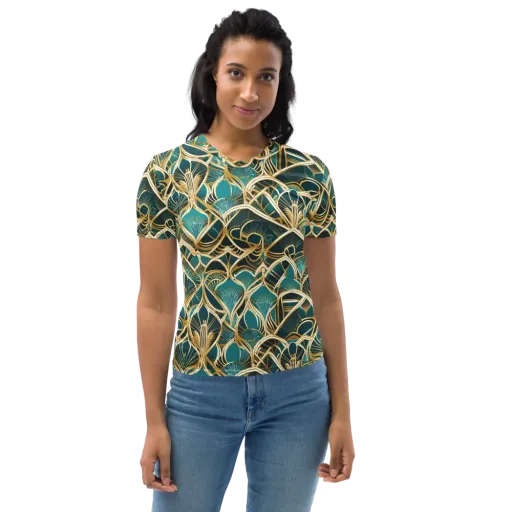 Gilded Botanicals on a Women's Crew Neck T-Shirt