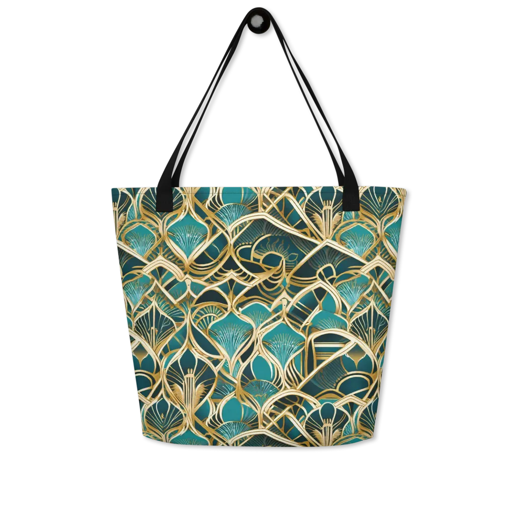 Gilded Botanicals on Large Tote Bag W/ Pocket — Front