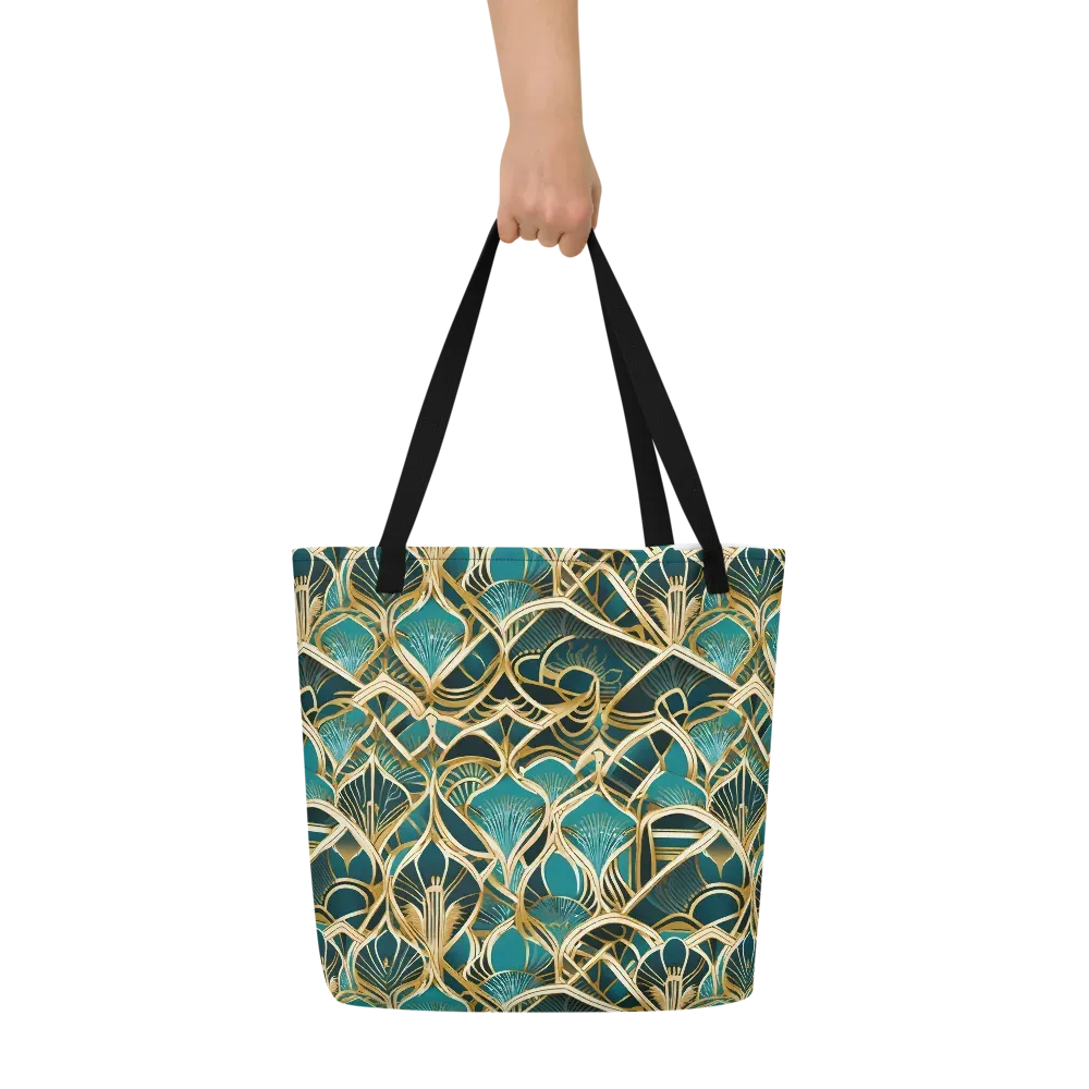 Gilded Botanicals on Large Tote Bag W/ Pocket — Front