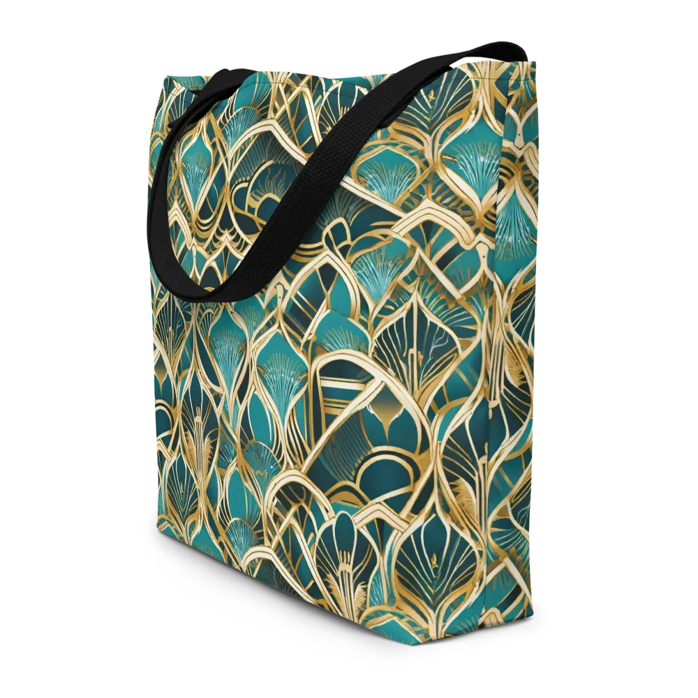Gilded Botanicals on Large Tote Bag W/ Pocket — Front