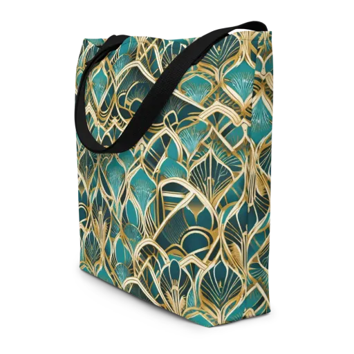 Gilded Botanicals on a Large Tote Bag W/ Pocket