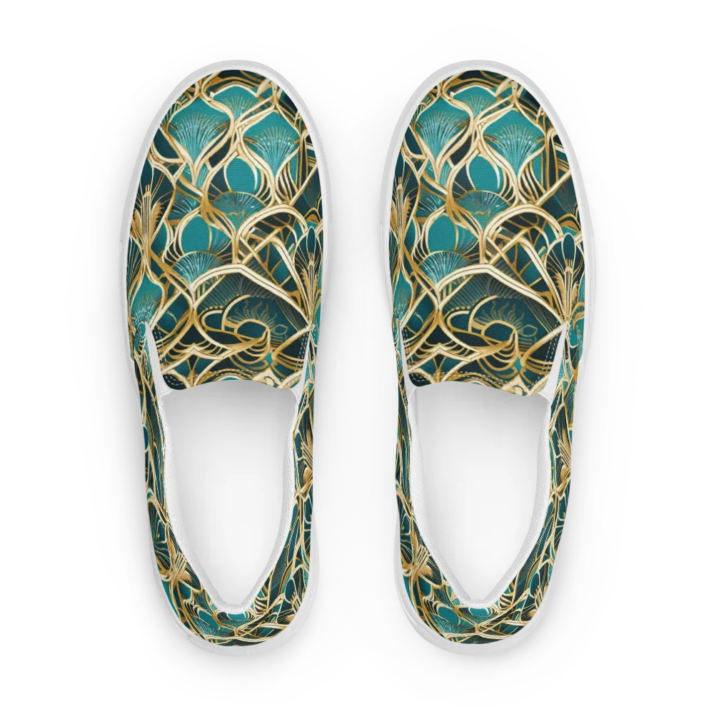 Gilded Botanicals on Women's Slip-On Canvas Shoes — Front