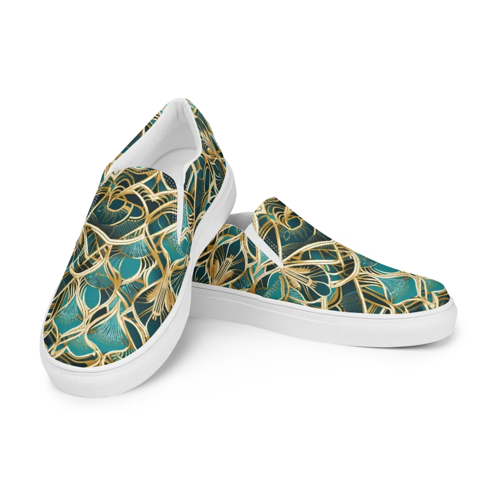 Gilded Botanicals on Women's Slip-On Canvas Shoes — Left Front