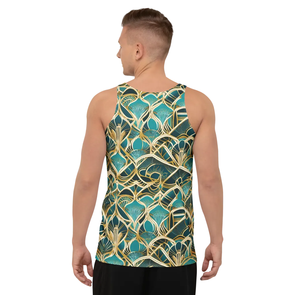 Gilded Botanicals on Men's Tank Top — Back