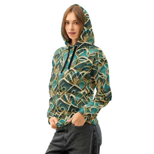 Gilded Botanicals on a Cotton Hoodie
