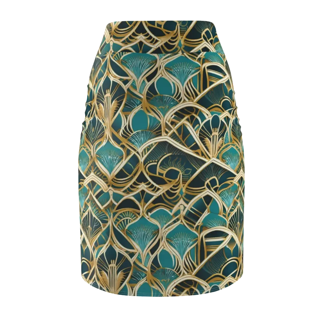 Gilded Botanicals on Pencil Skirt — Back