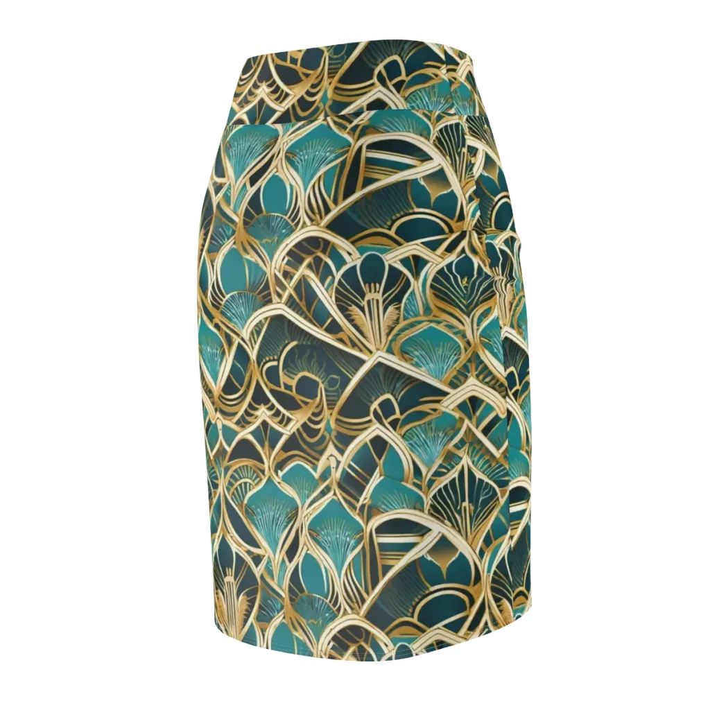 Gilded Botanicals on Pencil Skirt — Back Side