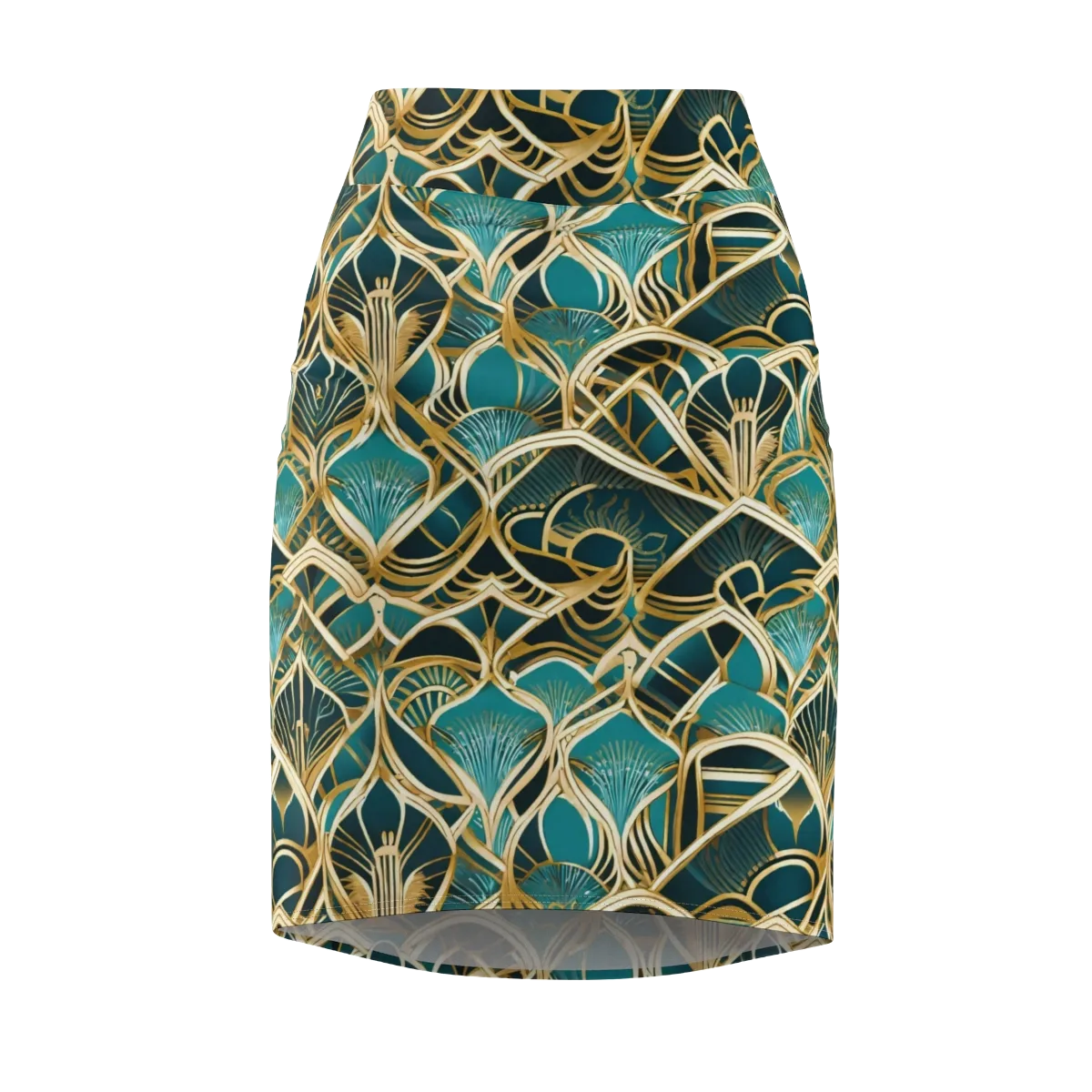 Gilded Botanicals on Pencil Skirt — Front