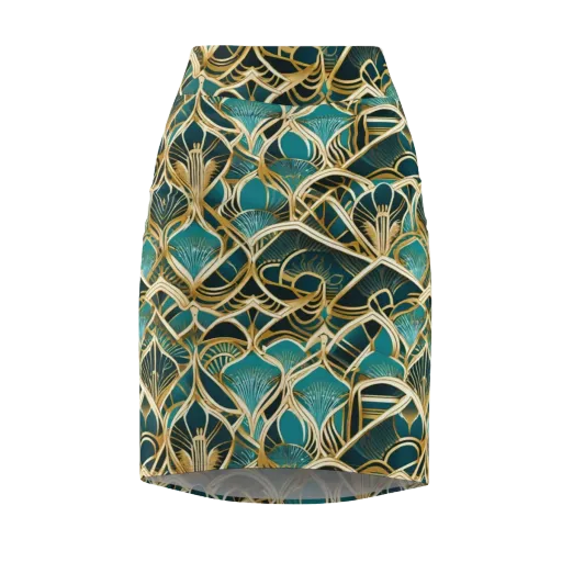 Gilded Botanicals on a Pencil Skirt
