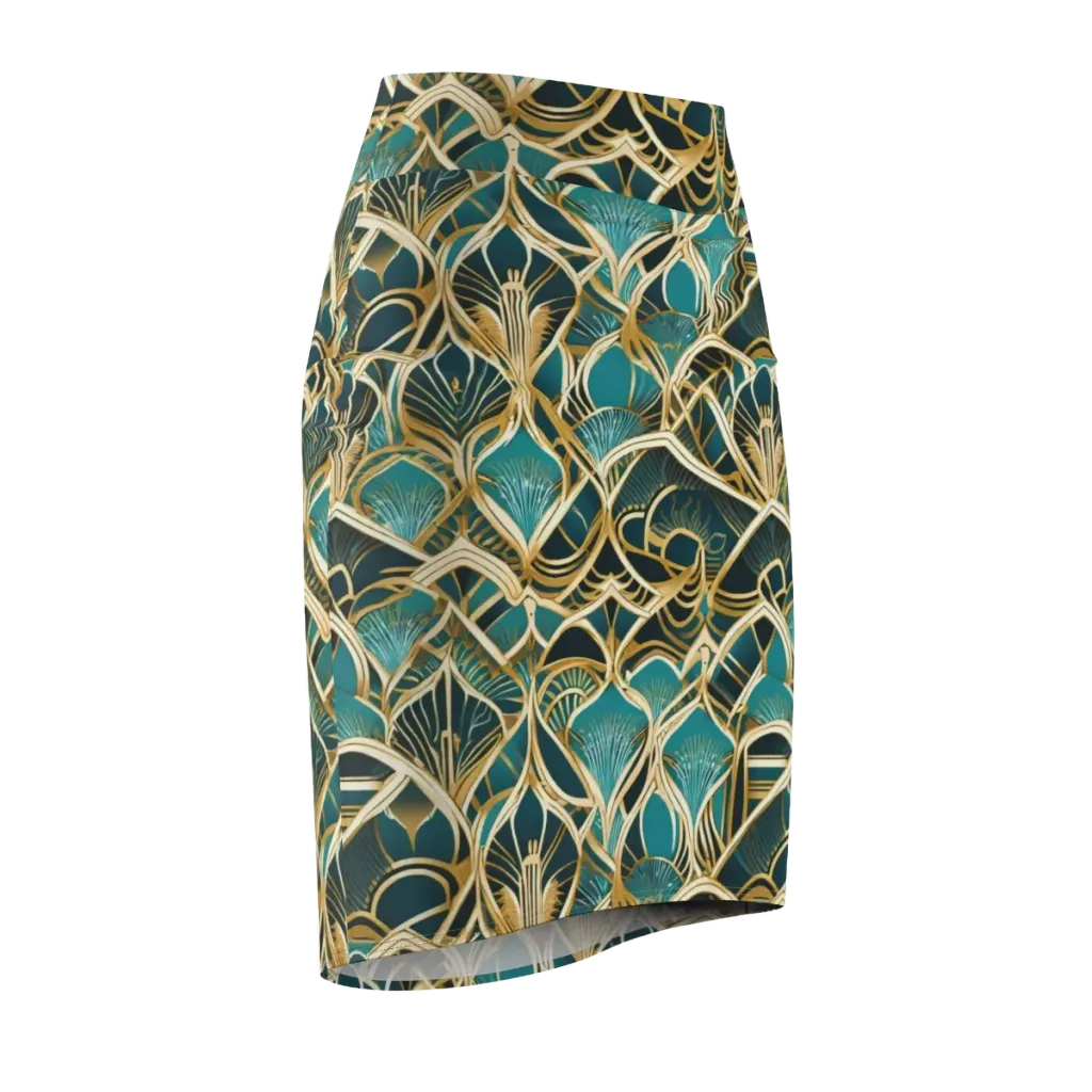 Gilded Botanicals on Pencil Skirt — Front Side