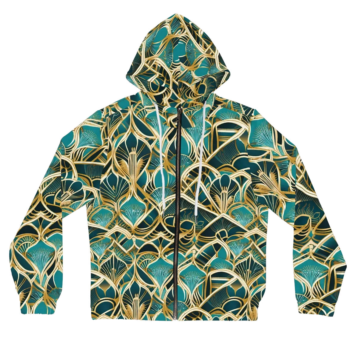 Gilded Botanicals on Women's Full-Zip Hoodie — Front