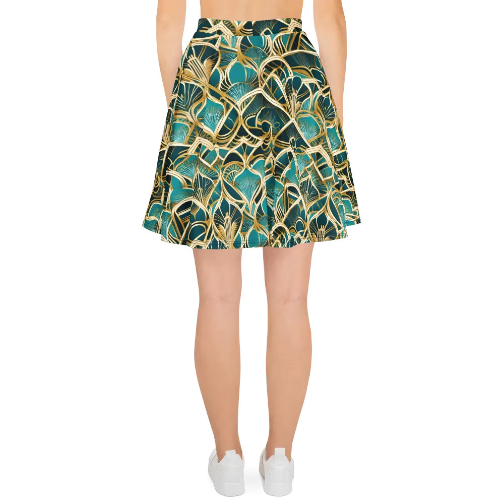 Gilded Botanicals on Skater Skirt — Back