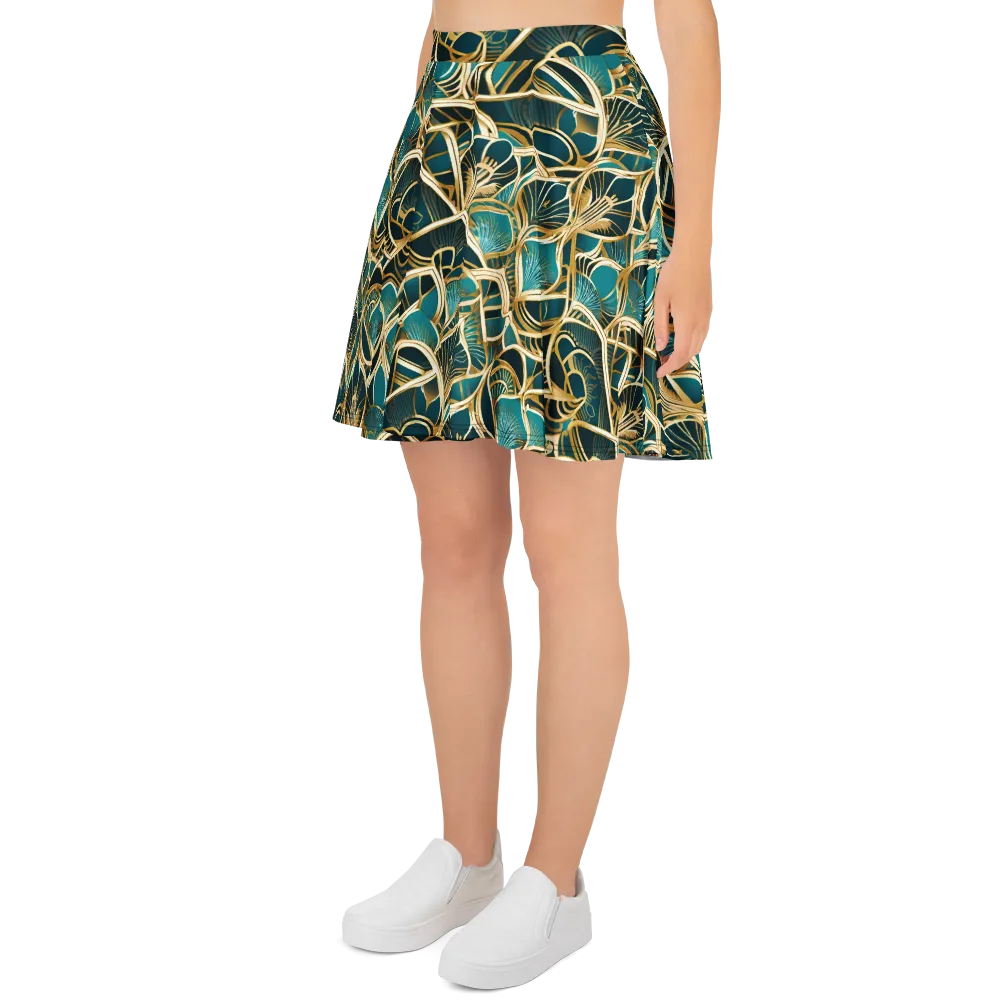Gilded Botanicals on Skater Skirt — Left