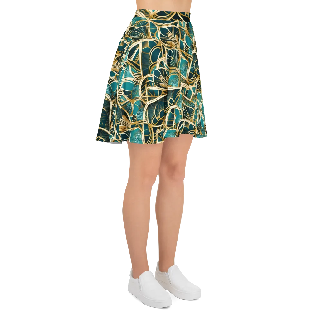Gilded Botanicals on Skater Skirt — Right