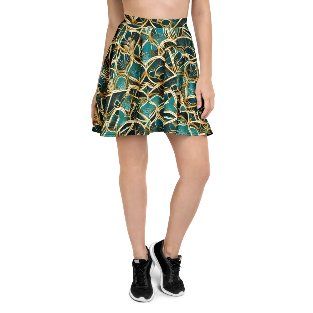 Gilded Botanicals on Skater Skirt — Front