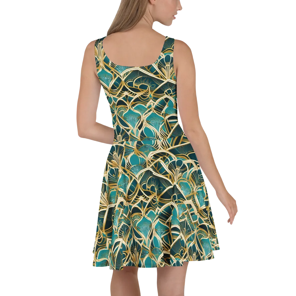 Gilded Botanicals on Skater Dress — Back