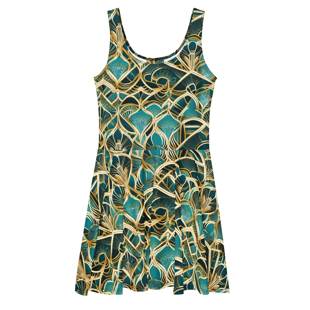 Gilded Botanicals on Skater Dress — Front