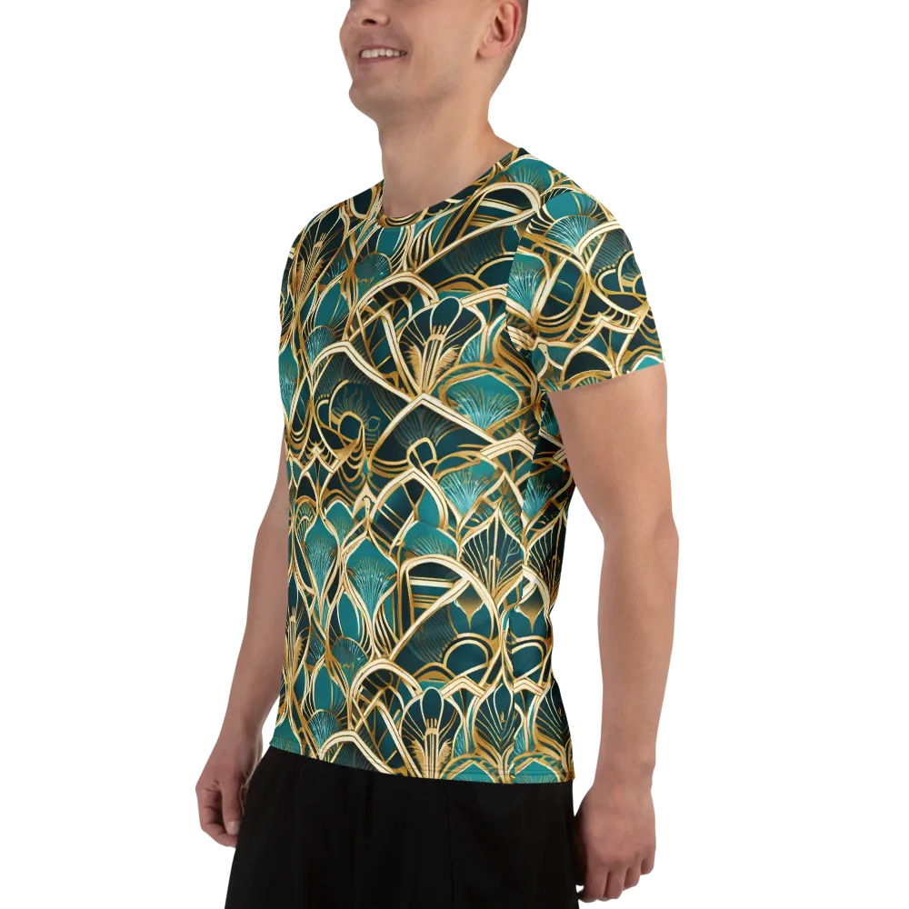 Gilded Botanicals on Men's Athletic T-Shirt — Left