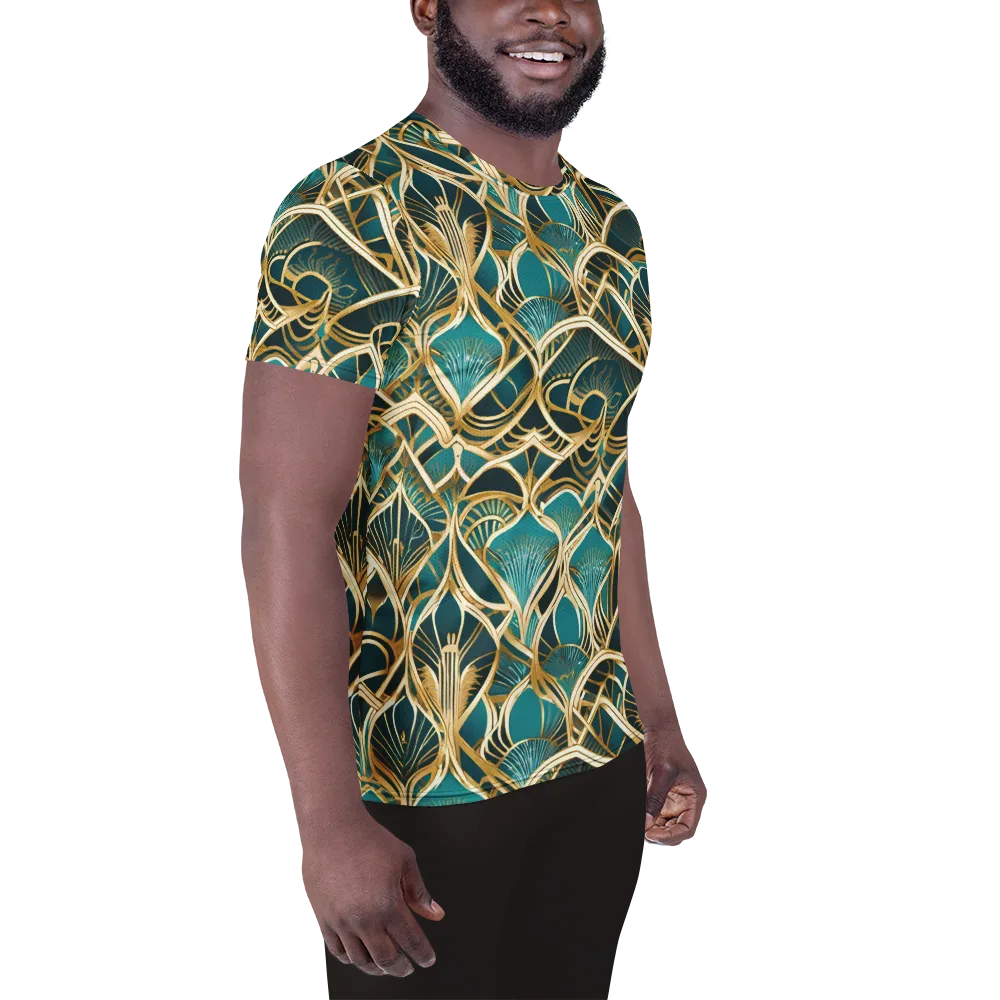 Gilded Botanicals on Men's Athletic T-Shirt — Right