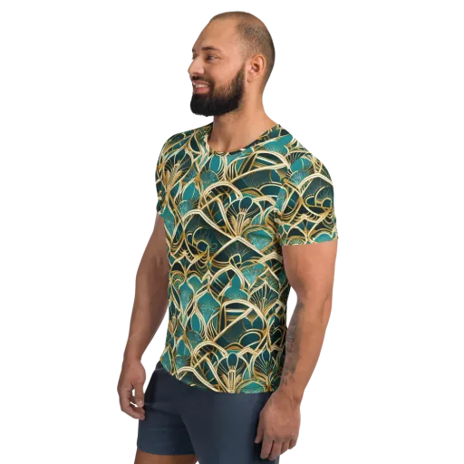 Gilded Botanicals on a Men's Athletic T-Shirt