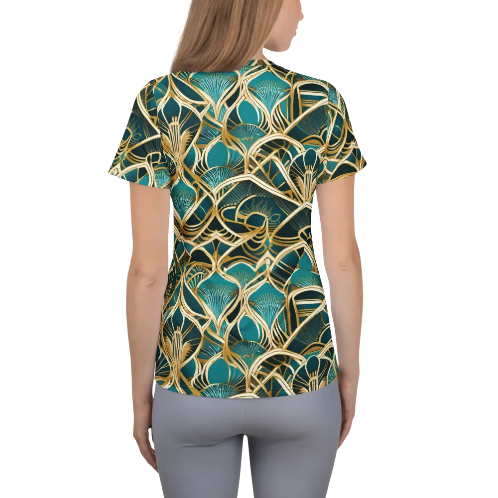 Gilded Botanicals on Women's Athletic T-Shirt — Back