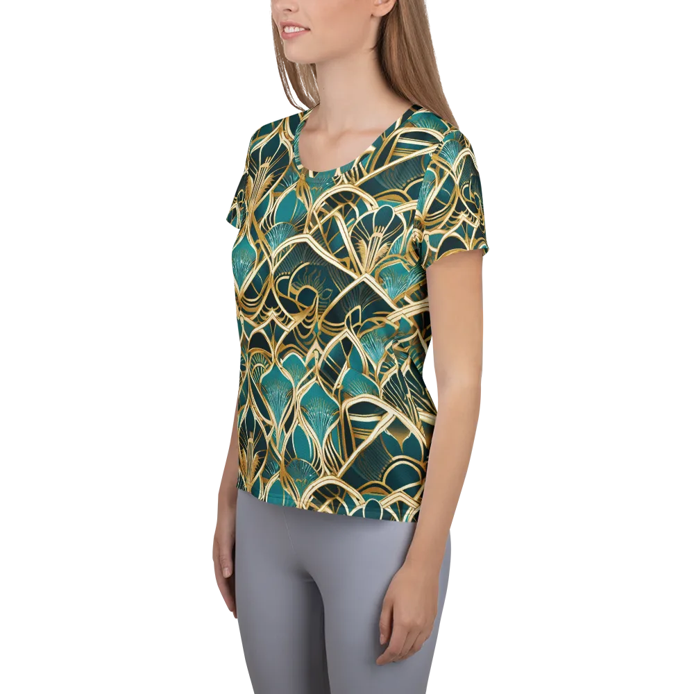 Gilded Botanicals on Women's Athletic T-Shirt — Left