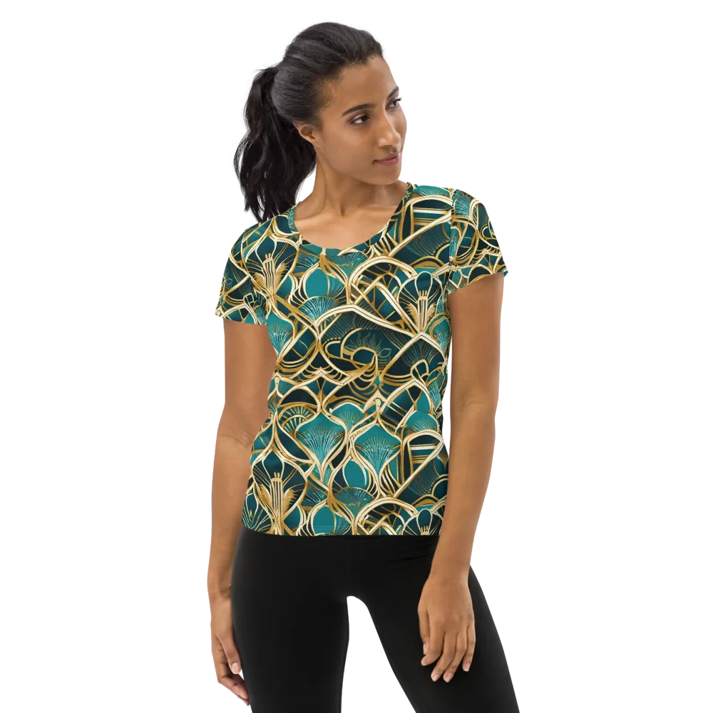 Gilded Botanicals on Women's Athletic T-Shirt — Front
