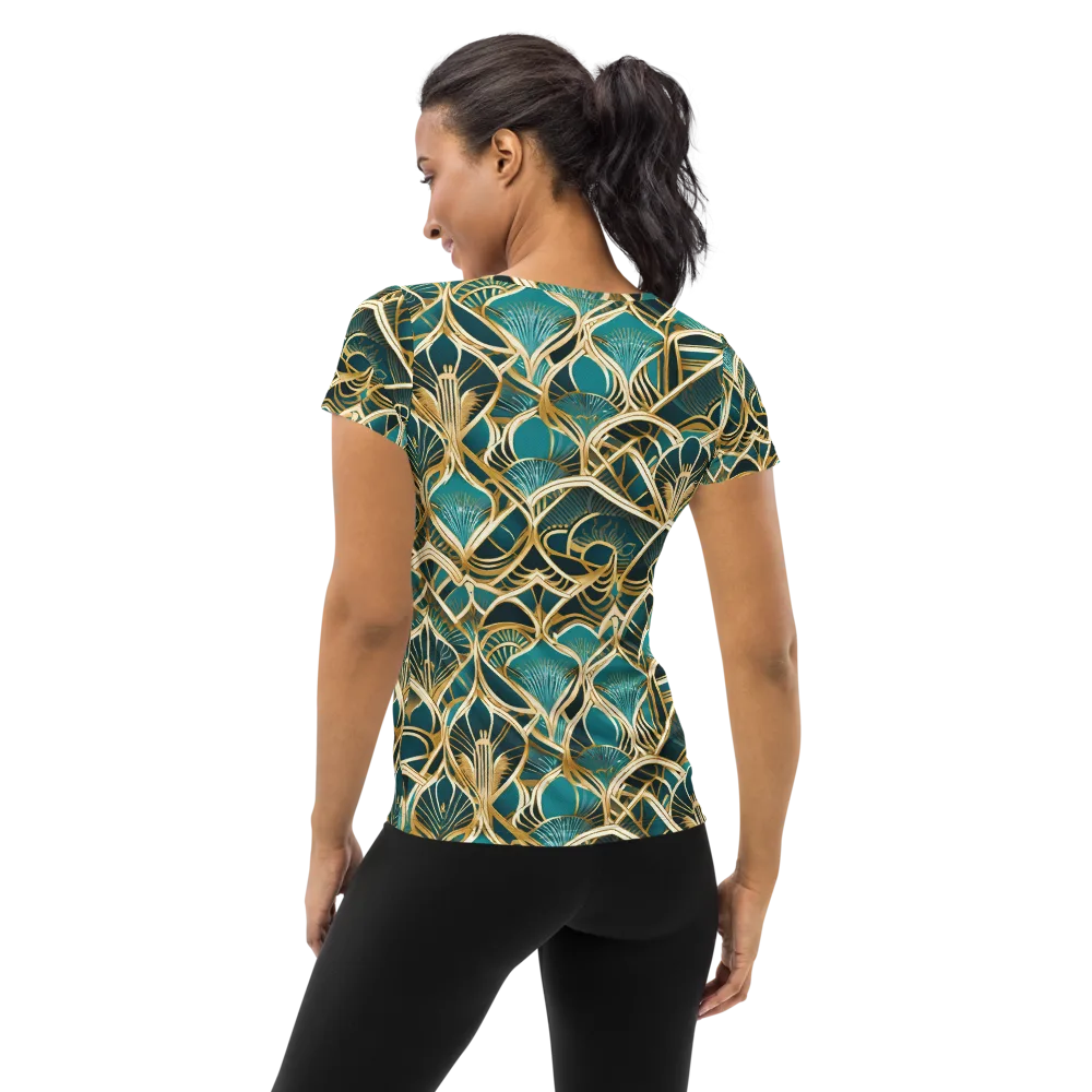 Gilded Botanicals on Women's Athletic T-Shirt — Back