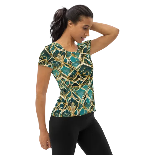 Gilded Botanicals on a Women's Athletic T-Shirt