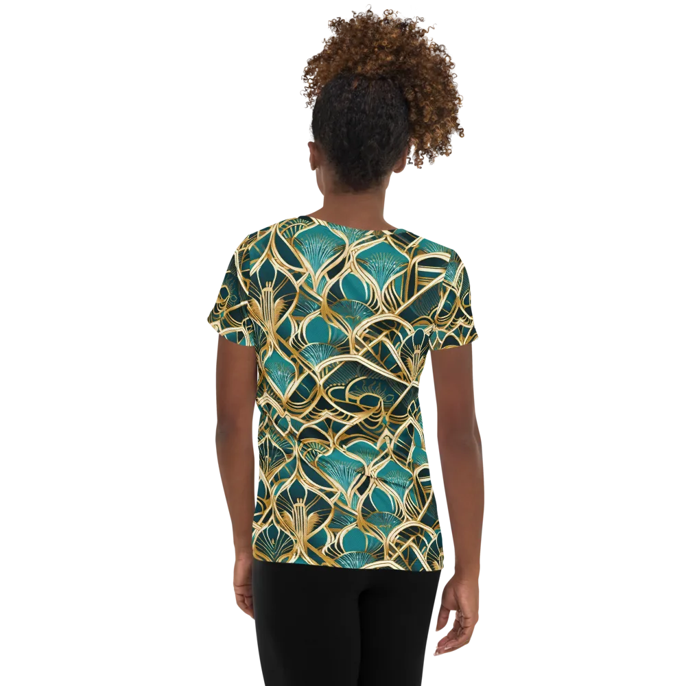 Gilded Botanicals on Women's Athletic T-Shirt — Back