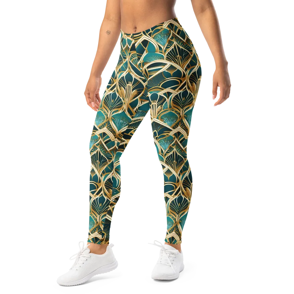 Gilded Botanicals on Leggings — Left Front