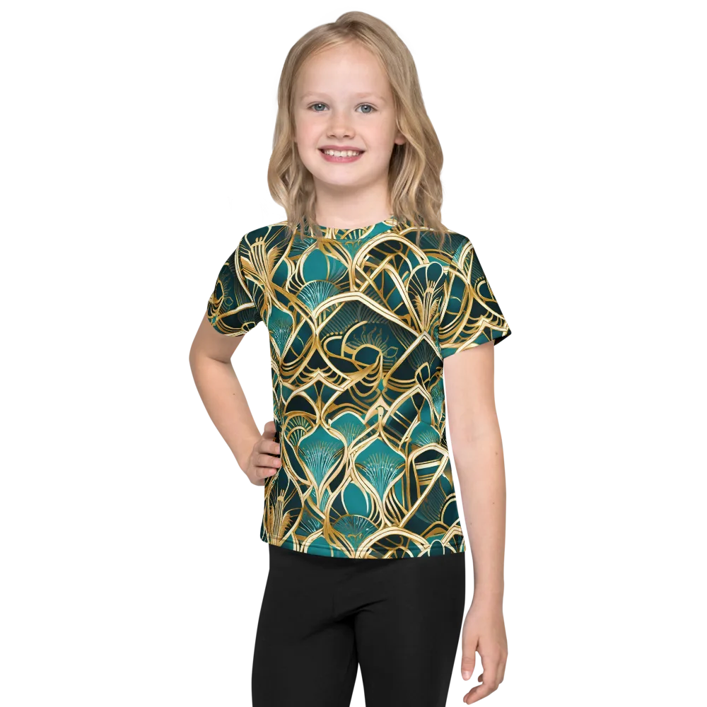 Gilded Botanicals on Kids Crew Neck T-Shirt — Front