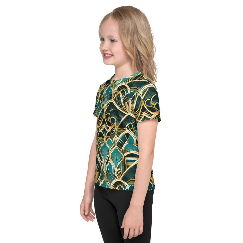 Gilded Botanicals on Kids Crew Neck T-Shirt — Left