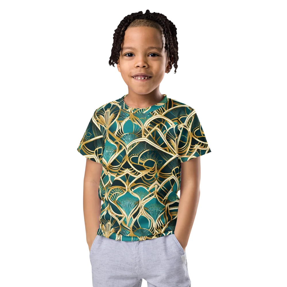 Gilded Botanicals on Kids Crew Neck T-Shirt — Front