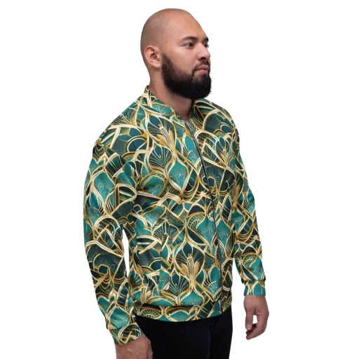 Gilded Botanicals on a Bomber Jacket