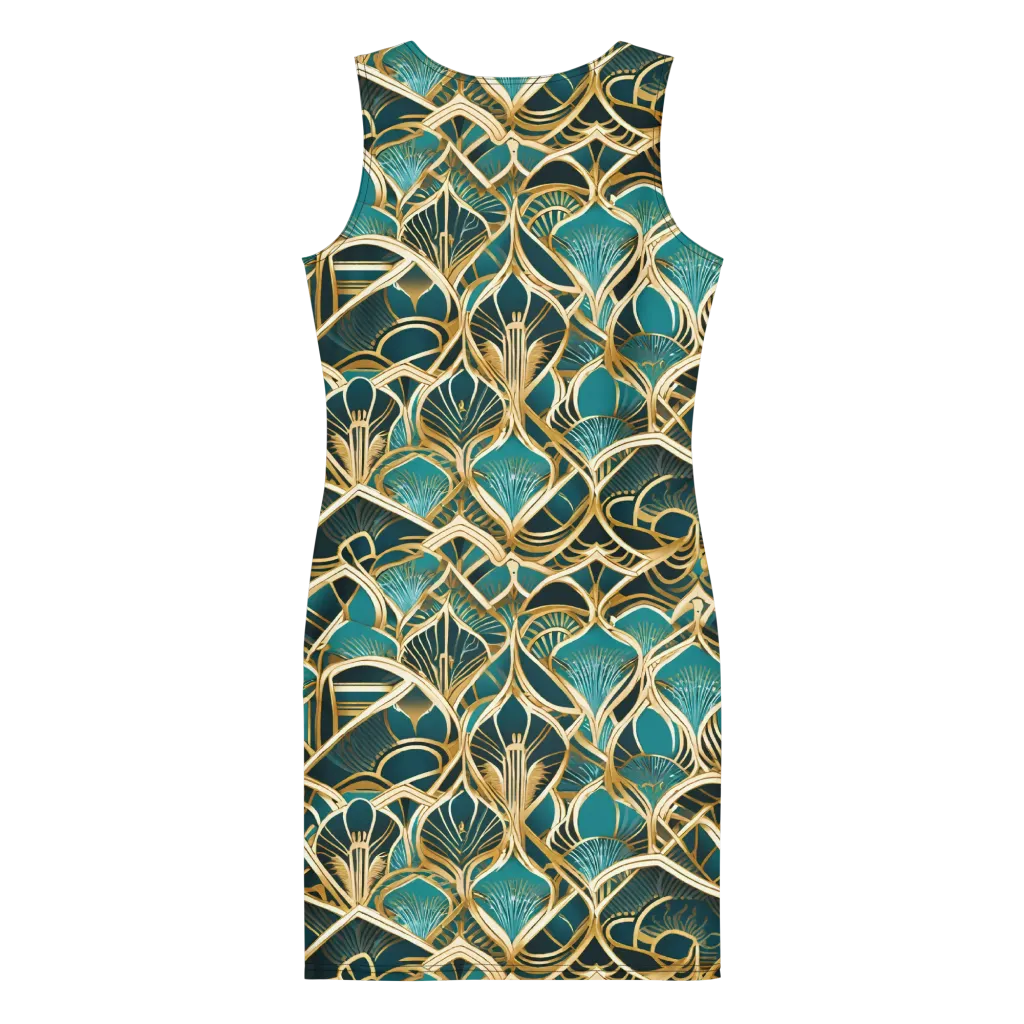 Gilded Botanicals on Bodycon Dress — Back