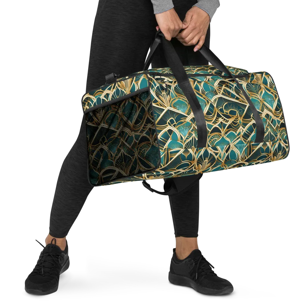 Gilded Botanicals on Duffle Bag — Right Front