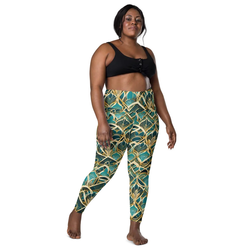 Gilded Botanicals on Leggings with Pockets — Front